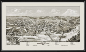 Manitowoc 1883 - JJStoner TM Bird's Eye View Map