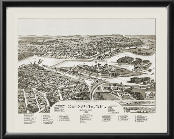 Kaukauna WI 1886 HenryWellge TM Map