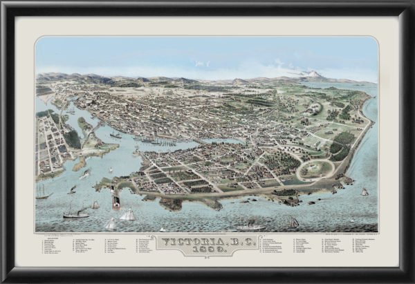 Victoria BC Canada 1889 Ellis & CoTM Map