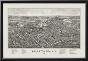 Ballston (Spa) NY 1890 Christian Fausel TM Bird's Eye View Map