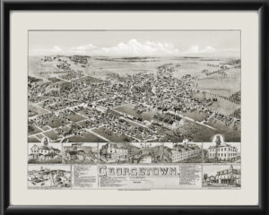Georgetown DE 1885 OHBailey Birds Eye View Map