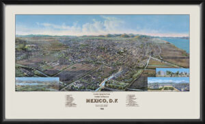 Mexico City 1906 HWellge Birds Eye View Map