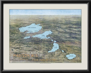Madison WI 1909 G.L. RichardsTM Bird's Eye View Map