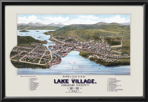 Lake Village NH 1883 Poole & Norris Color TM