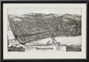 Rochester PA 1900 TMFowler TM Birds Eye View Map
