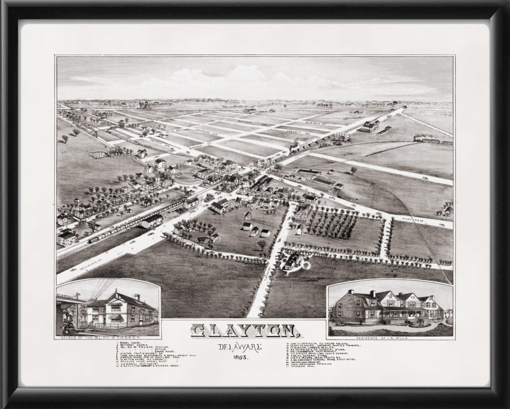 Clayton DE 1885 | Vintage City Maps