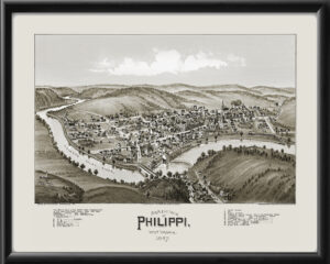 Philippi WV 1897 TMFowler TM Birds Eye View Map