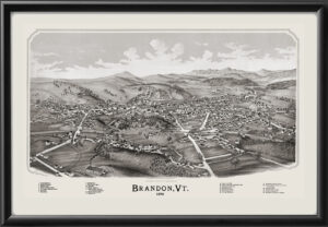 Brandon VT LRBurleigh 1890 TM Birds Eye View Map