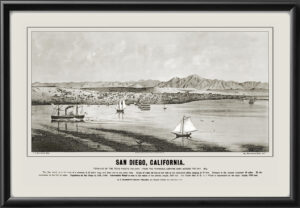 San Diego CA 1873 AEMathews Birds Eye View Map