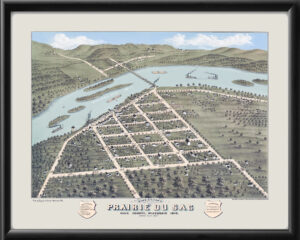 Prairie du Sac WI 1870 Albert Ruger TM Bird's Eye View Map