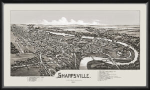 Sharpsville Pa 1901 TMFowler TM Birds Eye View Map