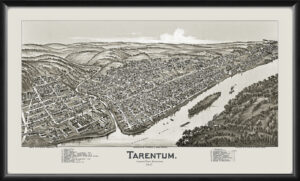 Tarentum PA 1901 TMFowler TM Birds Eye View Map