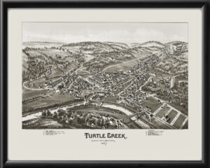 Turtle Creek PA 1897 TMFowler TM Birds Eye View Map