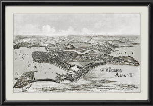 Winthrop MA 1894 A.F. Poole TM Birds Eye View Map