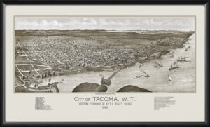 Tacoma WA 1885 Wellge TM Birds Eye View Map