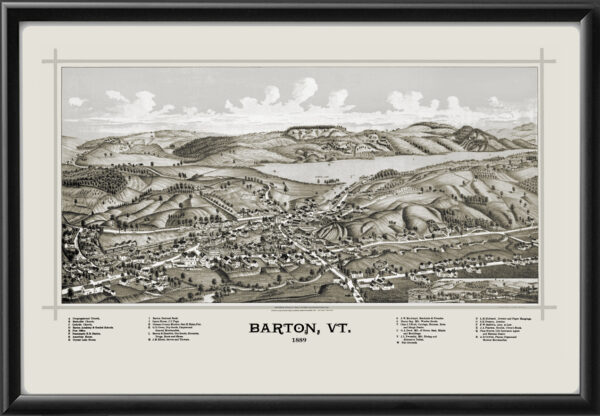 Barton VT 1889 George Norris TM Birds Eye View Map