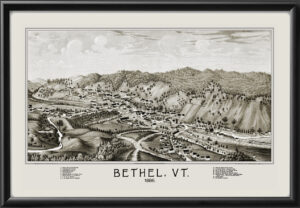 Bethel VT 1886 Lucien R. Burleigh TM Birds Eye View Map