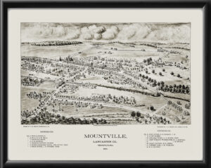 Mountville PA 1894 TMFowler TM Birds Eye View Map