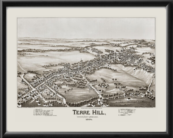 Terre Hill PA 1894 TMFowler Tm Birds Eye View Map