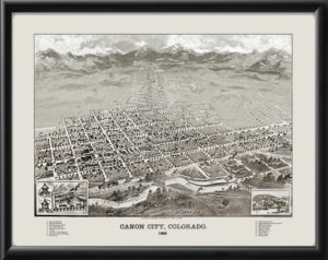 Canon City CO 1888 Vintage Map
