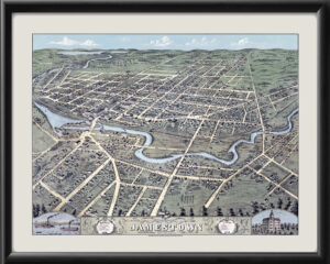 Jamestown NY 1871 Tm Bird's Eye View Map