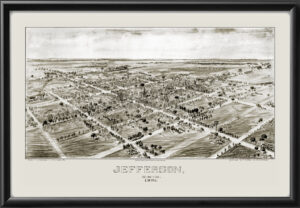 Jefferson OH 1901 TMFowler TM Birds Eye View Map
