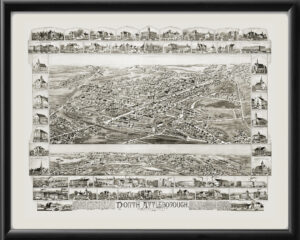 North Attleborough MA 1891 OHBailey Tm Bird's Eye View Map