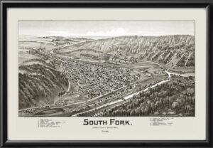 South Fork PA 1900 TMFowler TM Birds Eye View Map