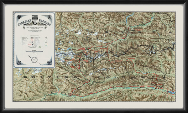 Canadian Rockies CAN A. O Wheeler 1929 Tm Bird's Eye View Map