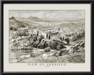 Sarajevo Bosnia and Herzegovina c.1890 Gyula Háry TM Birds Eye View Map