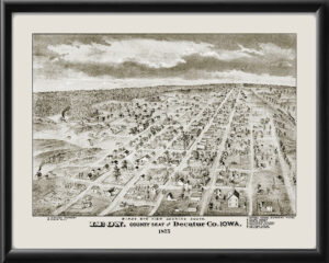 Leon IA 1875 A. T. AndreasTM Birdseye View Map