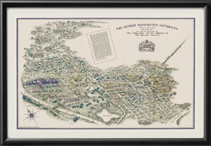 George Washington University DC 1912 Henry S. Liebschutz TM Birds Eye View Map