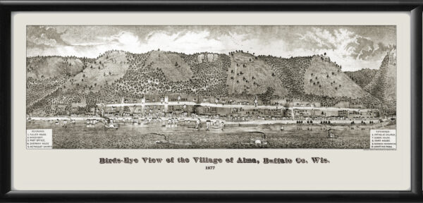 Alma WI 1877 Briggs & Falconer TM Birds Eye View Map