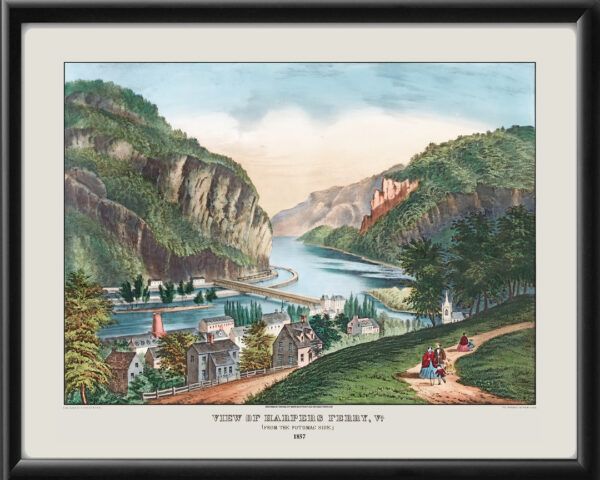 Harpers Ferry WV c1857 Currier & Ives TM