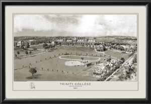 Trinity College Hartford CT 1907 Birds Eye View Map