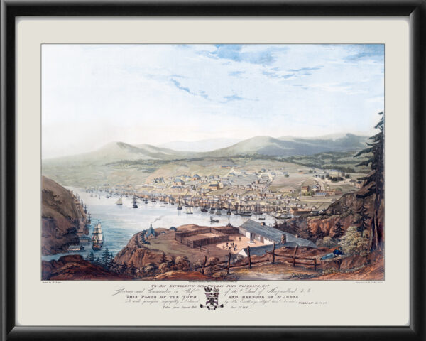 St. Johns Newfoundland 1831 Canada William Eager TM Bird's Eye View Map