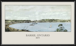 Barrie Ontario Canada 1875 Edgar A. Dickenson Tm Bird's Eye View Map