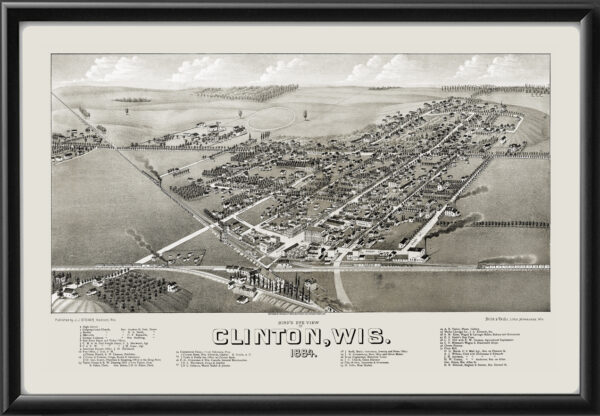 Clinton WI 1884 JJStoner TM Map