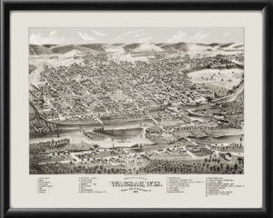 Wausau WI 1879 JJStoner TM Birdseye View Map