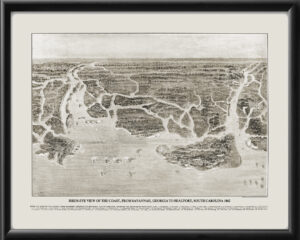 Savannah GA 1862 Harper's WeeklyTM Birdseye View Map