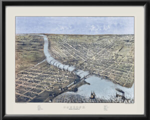 Oshkosh WI 1867 Albert Ruger TM Bird's Eye View Map