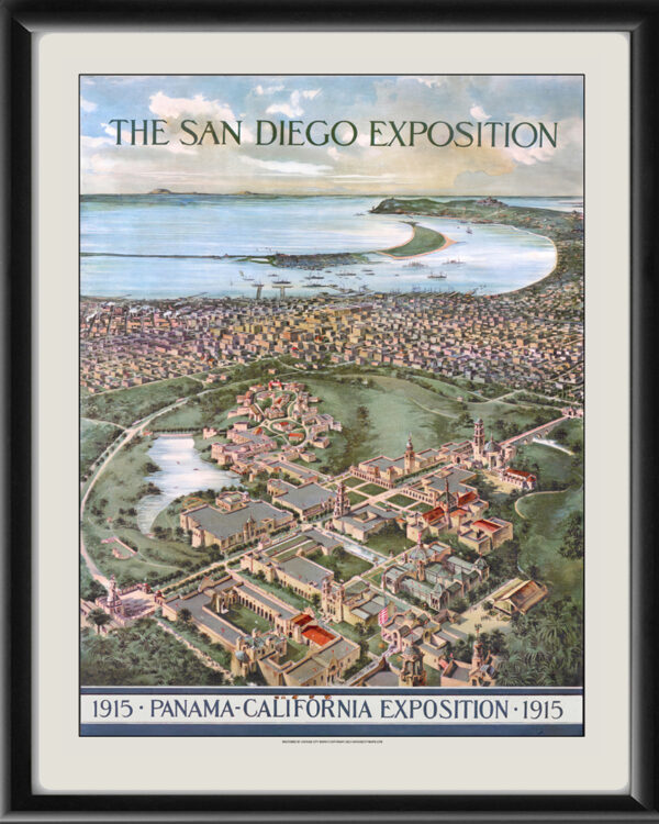 San Diego CA 1915 Exposition 1915 Tm Bird's Eye View Map
