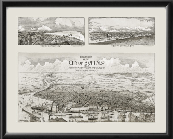 Buffalo NY 1888 James N. Mathews with views of 1825 and 1850 TM