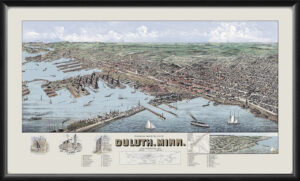 Duluth MN 1893 Color Birdseye View Map