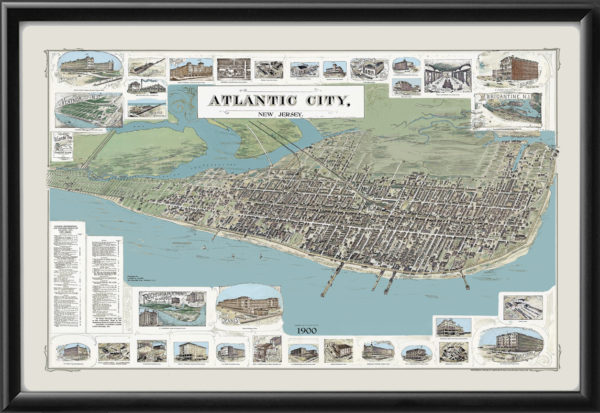 Atlantic City NJ 1900 Color Landis & AlsopTM Map