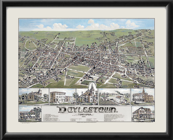 Doylestown PA 1886 Color OHBailey TM Color Map