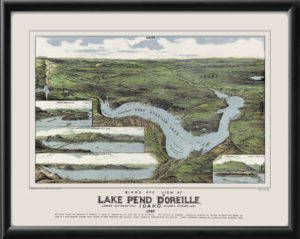 Lake Pend DOreille ID 1909 Edward Lange TM Color Map