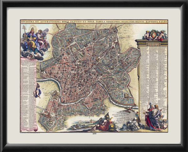 Rome Italy 1695 Vintage Map
