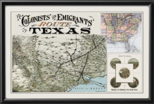 Colonists' & Emigrants' Route to Texas 1877