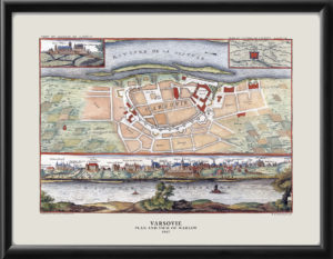 Varsovie - Plan and View of Warsaw 1907 from-De-Fers-Atlas-Curieux